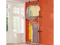 Outlet Sistema de armario telescópico con barras y estante aluminio Mueble Perchero