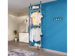 Outlet Sistema de armario telescópico con barras y estante aluminio Mueble Perchero