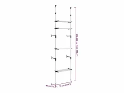 vidaxl Sistema de armario telescópico con estantes aluminio