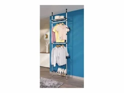 Sistema de armario telescópico con barras y estante aluminio ES217120 Plateado