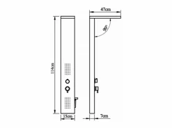 Discount Helloshop26 Sistema de panel de ducha de aluminio y plástico para baño interior 114 cm 02_0003117 Blanco