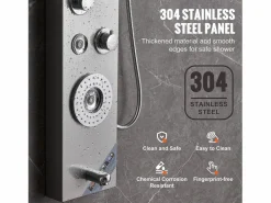 Hot Sistema de Torre de Panel de Ducha SucceBuy, 6 Modos, LED y Pantalla Digital, Acero Inoxidable con Efecto de Lluvia Columna De Ducha