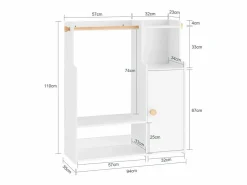 Sobuy Armario Infantil con 2 Estantes y 1 Puerta 94x35x110 cm KMB110-W ES