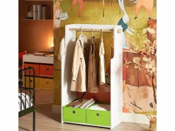 Sobuy Armario Infantil con Perchero y Cajas, Estantería para Ropa
