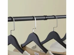 Online Sobuy Armario Ropero Metálico con Estantes Gris Negro