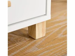 Sobuy ASK07-WN Aparador de Oficaina Soporte para Impresora con 1 Puerta y 3 cajones