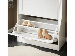 Outlet Sobuy FSR137-W Zapatero estrecho con 2 Solapas 60 x 25 x 80 cm Blanco