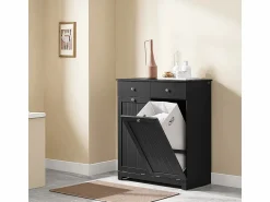 Sobuy Mueble de Baño con 2 Cajones y 2 Bolsas Extraíbles,