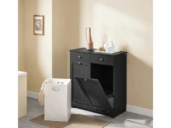 Sobuy Mueble de Baño con 2 Cajones y 2 Bolsas Extraíbles,