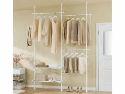 Discount Sobuy Perchero de pie 76.99x84.99x103cm Funcional FRG34-II-W Blanco