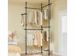 Sobuy Perchero de Pie Telescópico, Soporte para Ropa Ajustable en