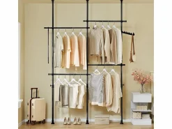 Sobuy Perchero de Pie Telescópico, Soporte para Ropa Ajustable en