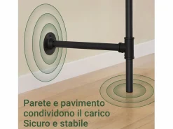 Sobuy perchero industrial de pared con 3 barras y estantes de MDF, armario abierto