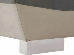 Vente-unique Sofá 3+2 piel de becerro color antracita y gris FRANCESCA Topo