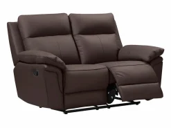 Vente-unique Sofá 2 pl relax: manual de piel de búfalo marrón PAKITA