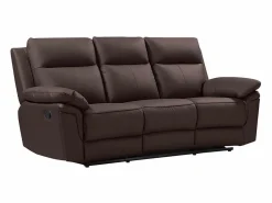 Clearance Vente-unique Sofá 3 pl relax: manual de piel de búfalo marrón PAKITA Marru00f3n chocolate
