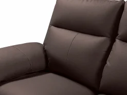 Clearance Vente-unique Sofá 3 pl relax: manual de piel de búfalo marrón PAKITA Marru00f3n chocolate