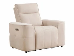 Vente-unique Sofá 3 plazas, 2 plazas y sillón relax eléctrico en chenilla SCAMOCO