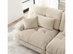 Sofá 2 plazas - con 4 cojines - estructura madera maciza + tejido felpa - 220x77x81cm Todos Los Sofás|Sofá De Terciopelo