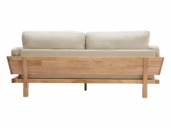 Miliboo Sofá 3 plazas blanco crema patas madera KYO