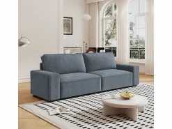 Hot Sofá 3 plazas chenilla - con reposabrazos anchos - 220 x 83 x 88 cm Sofá Escandinavo