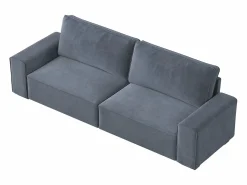 Hot Sofá 3 plazas chenilla - con reposabrazos anchos - 220 x 83 x 88 cm Sofá Escandinavo