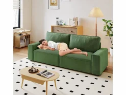 DripeX Sofá 3 plazas chenilla - con reposabrazos anchos - 220 x 83 x 88 cm