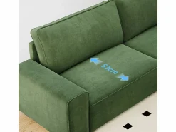DripeX Sofá 3 plazas chenilla - con reposabrazos anchos - 220 x 83 x 88 cm