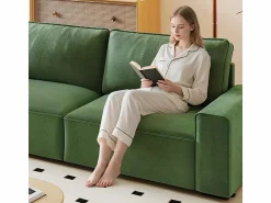 DripeX Sofá 3 plazas chenilla - con reposabrazos anchos - 220 x 83 x 88 cm