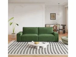 DripeX Sofá 3 plazas chenilla - con reposabrazos anchos - 220 x 83 x 88 cm