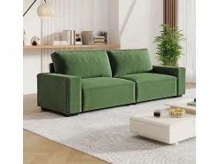 DripeX Sofá 3 plazas chenilla - con reposabrazos anchos - 220 x 83 x 88 cm