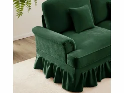 Sale Sofá 3 Plazas Chenille Mid-Century, Funda Extraíble y 3 Cojines, 272x83.5x93cm, Sofás Club