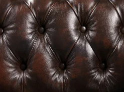 Sale LINEA SOFA Sofá 3 plazas chesterfield 100% piel marrón BRENTON Marru00f3n chocolate