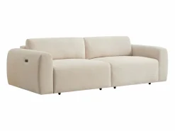 Clearance Vente-unique Sofá 4 plazas con asiento deslizante eléctrico de pana PASTARO Beige