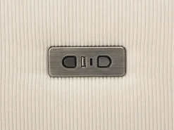 Clearance Vente-unique Sofá 4 plazas con asiento deslizante eléctrico de pana PASTARO Beige