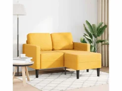 vidaxl Sofá 2 plazas con chaise longue en forma L claro 125cm