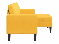 vidaxl Sofá 2 plazas con chaise longue en forma L claro 125cm