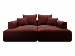 Hot Vente-unique Sofá 3 plazas confort asiento profundo en chenilla burdeos PINETA Granate