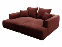 Hot Vente-unique Sofá 3 plazas confort asiento profundo en chenilla burdeos PINETA Granate