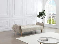 Sale Vente-unique Sofá 3 plazas convertible clic-clac en tejido SONIATA Beige