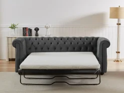 Clearance Sofá 3 plazas convertible de terciopelo CHESTERFIELD Sofás Chesterfield