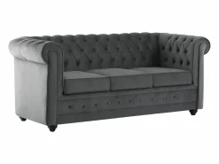 Clearance Sofá 3 plazas convertible de terciopelo CHESTERFIELD Sofás Chesterfield