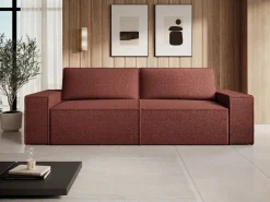Discount Sofá 4 plazas convertible en chenilla color burdeos AMELIA Colección Rouge Passion|Sofás Y Sillones
