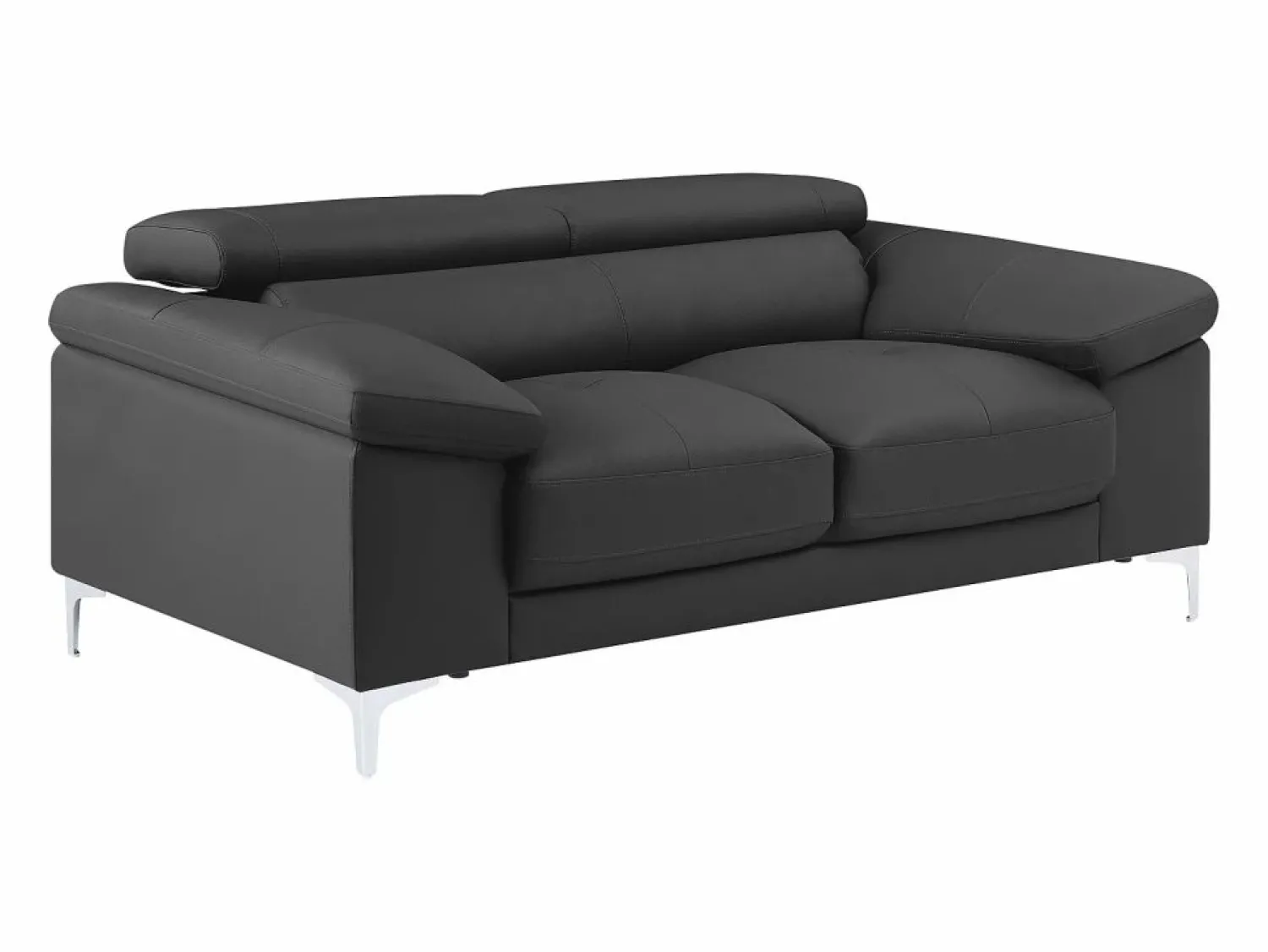 Sale LINEA SOFA Sofá 2 plazas de piel de becerro color antracita SOLANGE Gris antracita