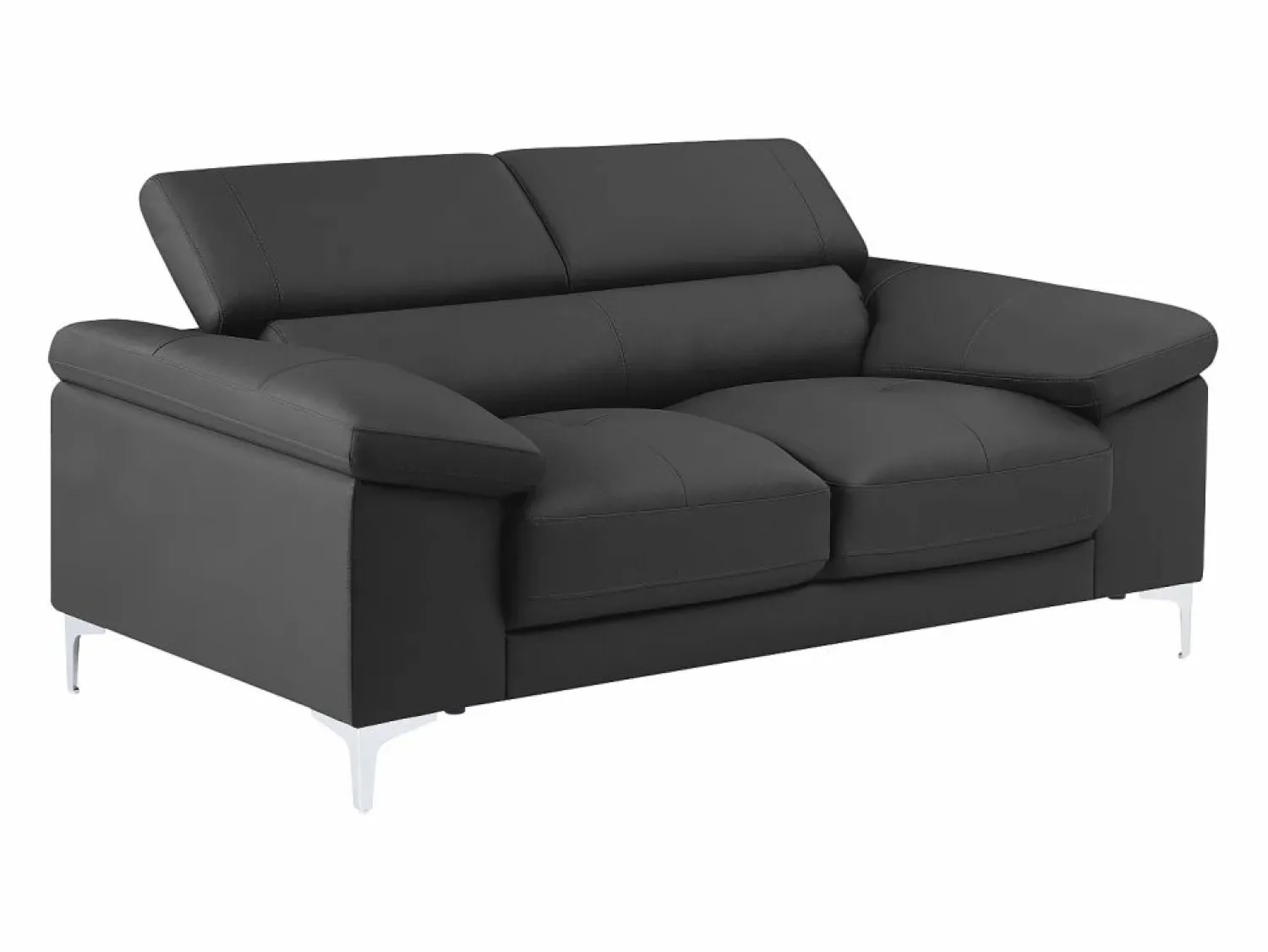 Sale LINEA SOFA Sofá 2 plazas de piel de becerro color antracita SOLANGE Gris antracita
