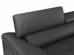 Discount LINEA SOFA Sofá 3+2 plazas de piel de becerro en color negro SOLANGE Gris antracita