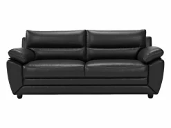 Discount Vente-unique Sofá 3 plazas de piel sintética en color MANOA Negro