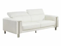 Hot Vente-unique Sofá 3 plazas de piel sintética MAROUA - Blanco