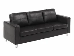 Clearance Sofá 3 plazas de piel sintética color ACKLEY Sofás De Piel Sintética