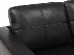 Clearance Sofá 3 plazas de piel sintética color ACKLEY Sofás De Piel Sintética